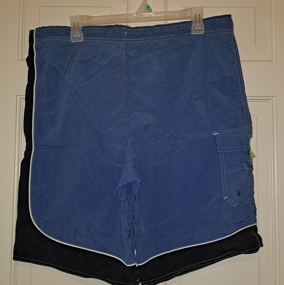 Greendog men's swimsuit blue neon size Large bathing suit trunks board shorts - Picture 3 of 12